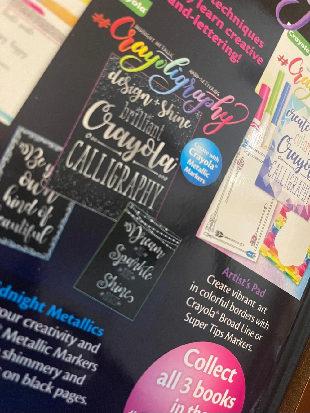 Crayola Crayoligraphy Calligraphy Practice Book with Colorful Metallic Accents